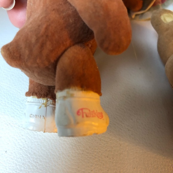 Vintage Furskin Bears Lot of 3 Flocked Bears 1980s, 4” - Picture 6 of 13